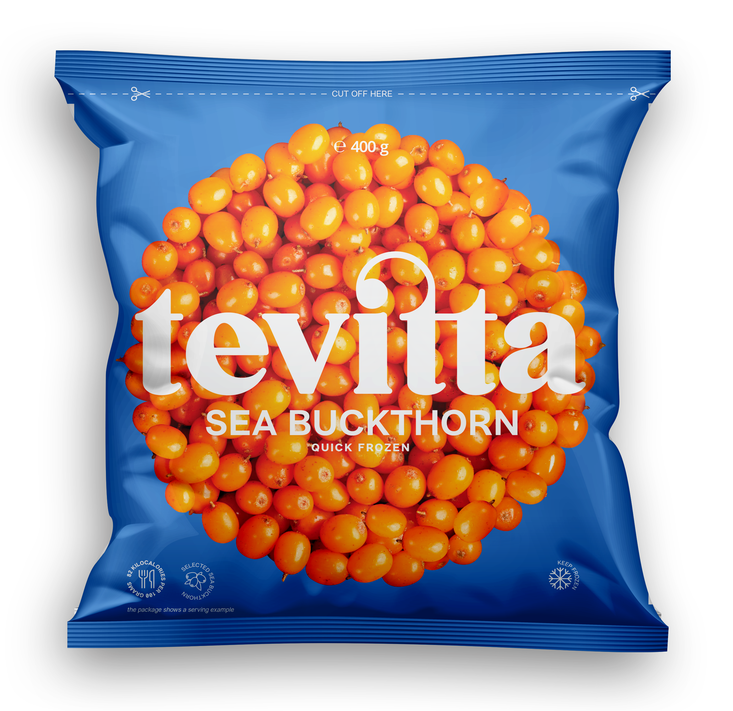Пакування Tevitta — sea buckthorn IQF (обліпиха)