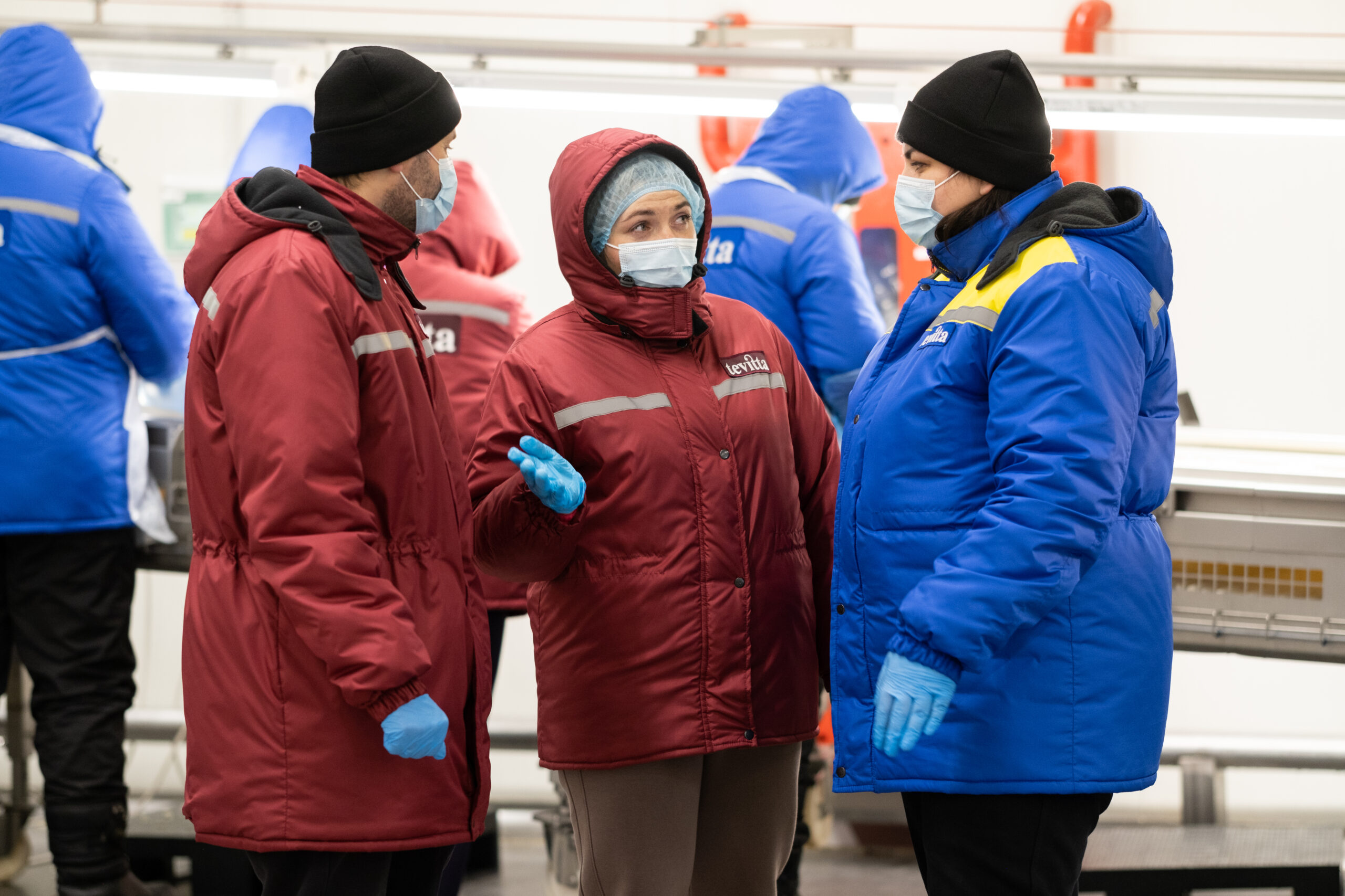 Працівники Tevitta працюють на виробничій лінії