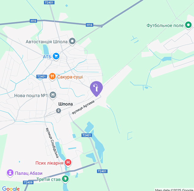 Карта маршруту до заводу Tevitta